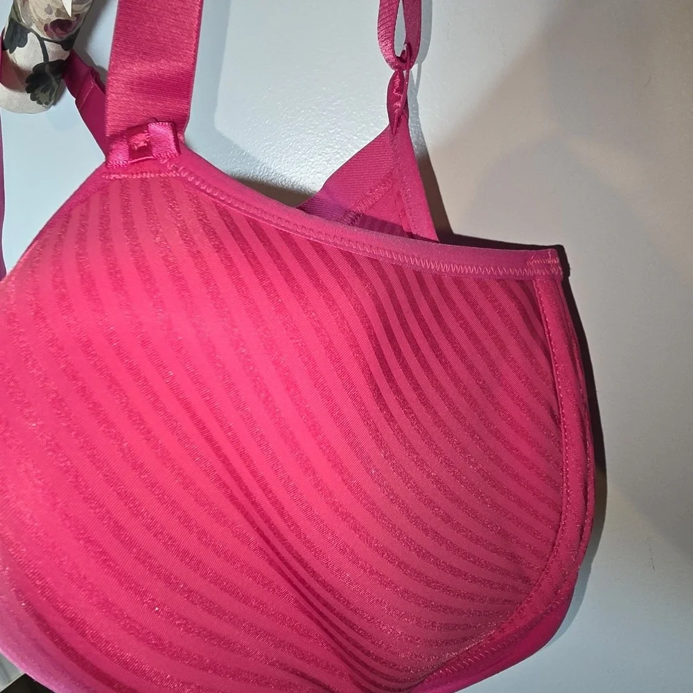 Freya Idol Hot Pink Pinstripe Underwire Balcony Bra 36I US 36G‎ UK AA1050HOK